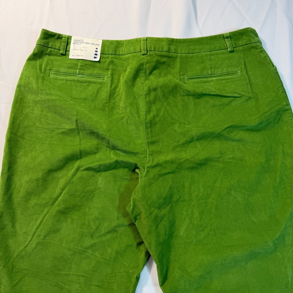 Lands' End Bright Green Corduroy Wide-Leg Trousers - Picture 9 of 9